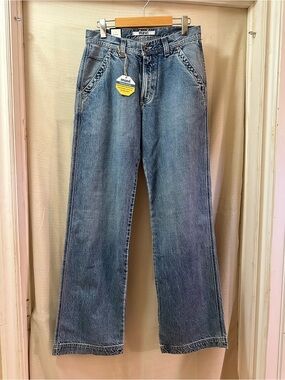 Mavi Roy Utility Wide Leg Carpenter Jeans Y2K Light Wash Denim 28x34 Tall